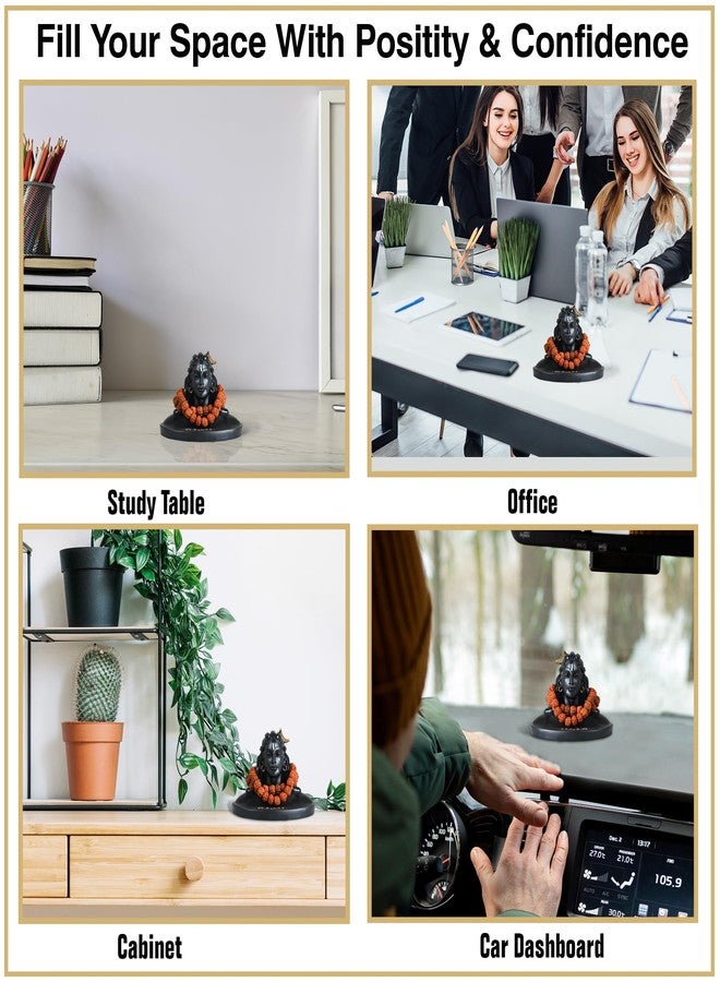 Rousrie Resin Adiyogi Shiva Statue for Car Dashboard, Shiv Ji Mahadev Adi Yogi Idol Statue with Rudraksha Mala for Home and Car Dash Board (Large) - Image 3